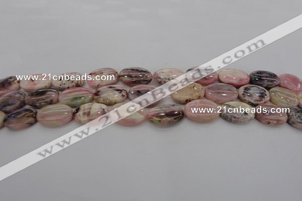 COP1274 15.5 inches 12*16mm oval natural pink opal gemstone beads