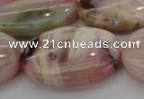 COP1280 15.5 inches 30*40mm oval natural pink opal gemstone beads