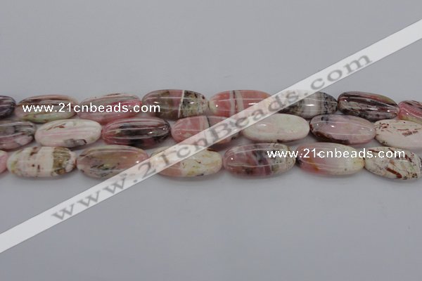 COP1281 15.5 inches 15*30mm oval natural pink opal gemstone beads