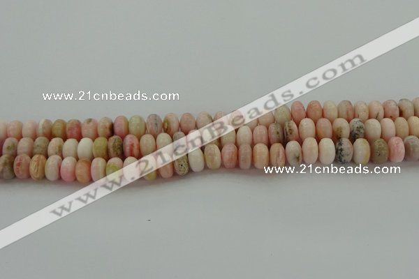 COP1286 15.5 inches 4*6mm rondelle natural pink opal beads