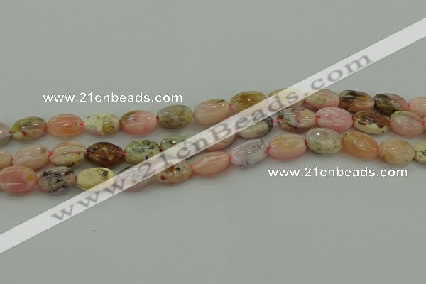 COP1290 15.5 inches 8*12mm oval natural pink opal beads