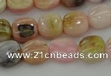 COP1297 15.5 inches 8*8mm square natural pink opal beads