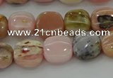 COP1298 15.5 inches 10*10mm square natural pink opal beads