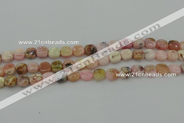 COP1298 15.5 inches 10*10mm square natural pink opal beads