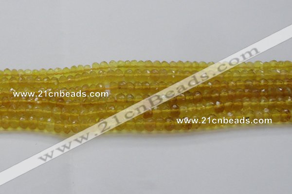 COP1310 15.5 inches 4*6mm faceted rondelle yellow opal gemstone beads