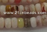 COP1322 15.5 inches 5*8mm faceted rondelle natural pink opal beads