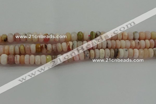 COP1322 15.5 inches 5*8mm faceted rondelle natural pink opal beads