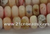 COP1323 15.5 inches 6*10mm faceted rondelle natural pink opal beads