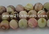 COP1331 15.5 inches 6mm round matte natural pink opal gemstone beads