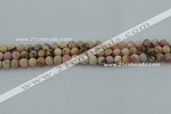 COP1331 15.5 inches 6mm round matte natural pink opal gemstone beads