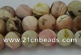 COP1332 15.5 inches 8mm round matte natural pink opal gemstone beads