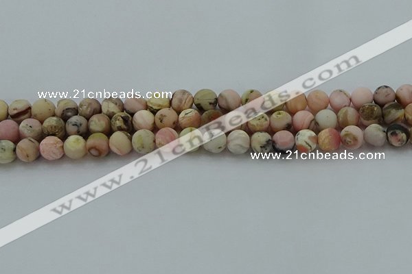 COP1332 15.5 inches 8mm round matte natural pink opal gemstone beads