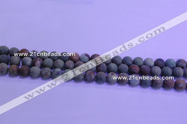 COP1351 15.5 inches 6mm round matte green opal gemstone beads