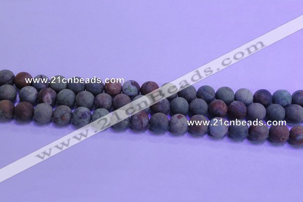 COP1352 15.5 inches 8mm round matte green opal gemstone beads