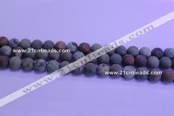 COP1353 15.5 inches 10mm round matte green opal gemstone beads