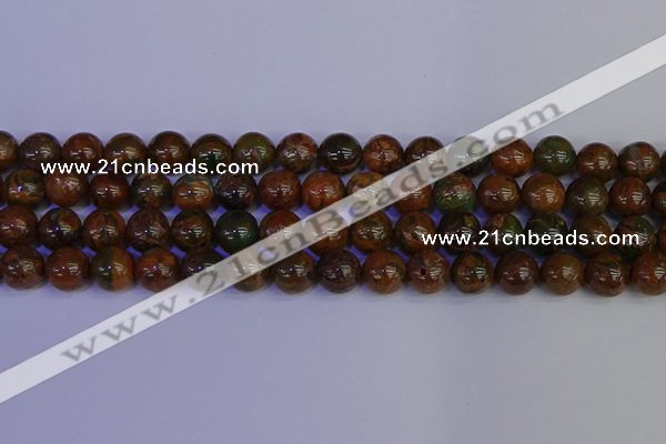 COP1364 15.5 inches 12mm round African green opal beads wholesale