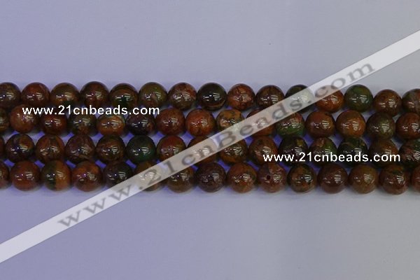 COP1365 15.5 inches 14mm round African green opal beads wholesale