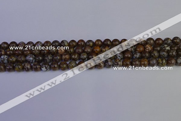 COP1371 15.5 inches 6mm round fire lace opal beads wholesale