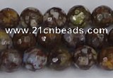 COP1388 15.5 inches 8mm faceted round fire lace opal beads