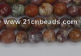 COP1393 15.5 inches 4mm faceted round African green opal beads