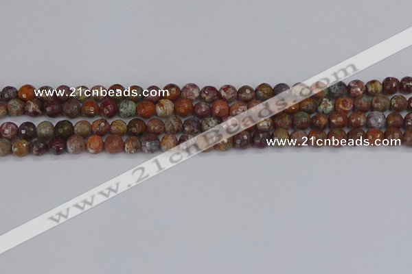 COP1393 15.5 inches 4mm faceted round African green opal beads