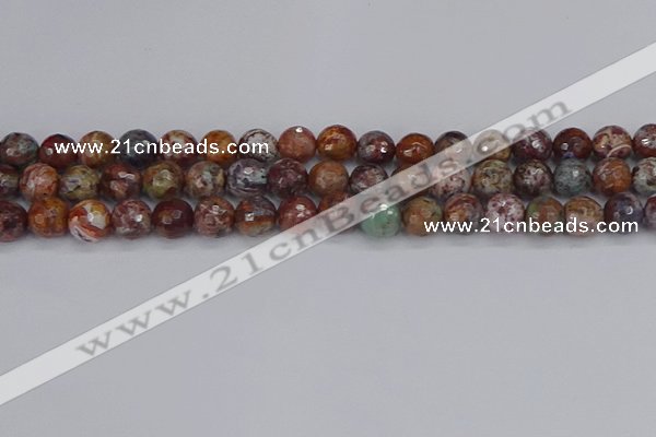 COP1395 15.5 inches 8mm faceted round African green opal beads