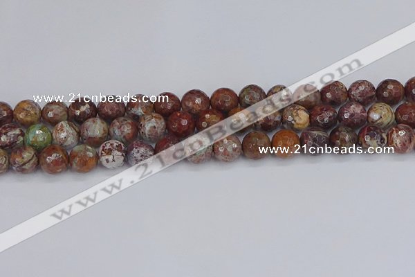 COP1396 15.5 inches 10mm faceted round African green opal beads