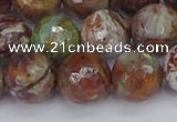 COP1397 15.5 inches 12mm faceted round African green opal beads