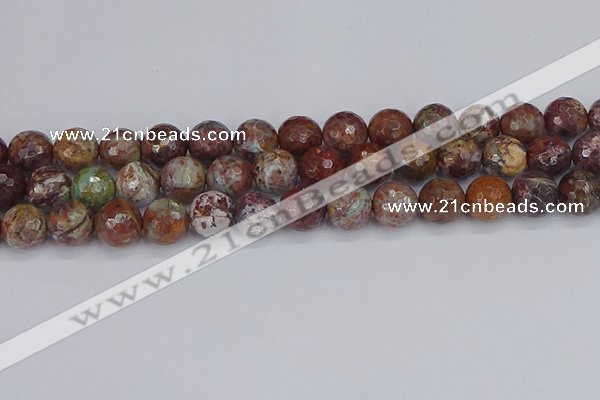 COP1397 15.5 inches 12mm faceted round African green opal beads