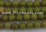 COP1400 15.5 inches 4mm round yellow opal gemstone beads