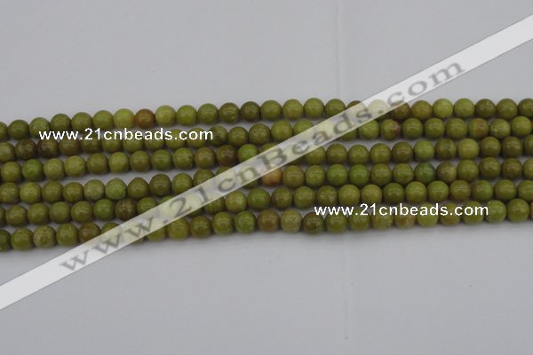 COP1400 15.5 inches 4mm round yellow opal gemstone beads