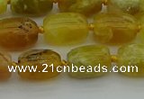 COP1420 15.5 inches 10*14mm drum yellow opal gemstone beads