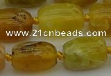 COP1423 15.5 inches 15*20mm drum yellow opal gemstone beads