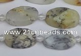 COP1431 15.5 inches 10*16mm oval white opal gemstone beads