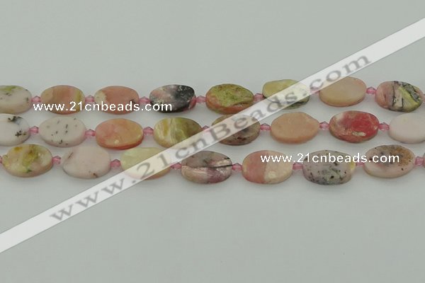 COP1436 15.5 inches 10*16mm oval natural pink opal gemstone beads