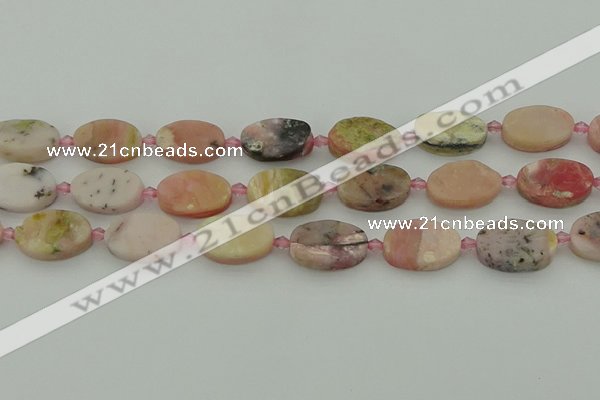 COP1438 15.5 inches 15*20mm oval natural pink opal gemstone beads