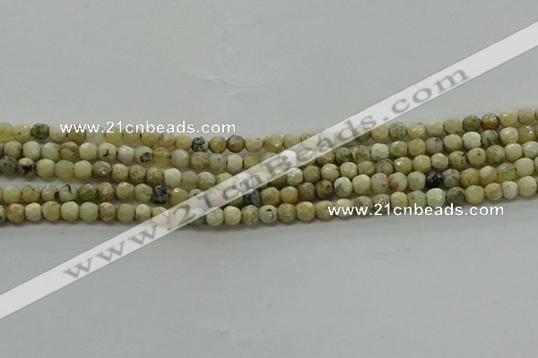 COP1470 15.5 inches 4mm faceted round African opal gemstone beads