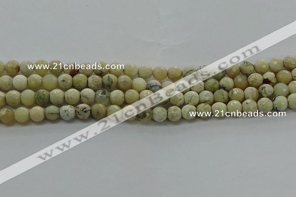 COP1471 15.5 inches 6mm faceted round African opal gemstone beads