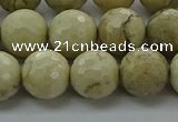 COP1473 15.5 inches 10mm faceted round African opal gemstone beads