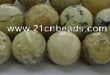 COP1474 15.5 inches 12mm faceted round African opal gemstone beads