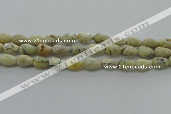 COP1480 15.5 inches 8*12mm faceted teardrop African opal gemstone beads