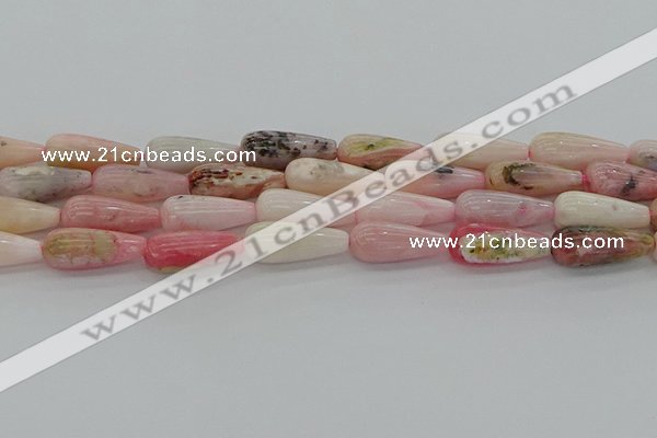 COP1490 15.5 inches 8*20mm teardrop natural pink opal beads