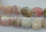 COP15 15.5 inches 10*12mm nugget natural pink opal beads wholesale