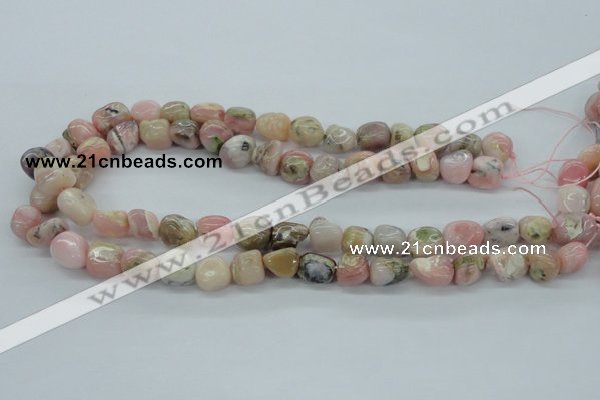 COP15 15.5 inches 10*12mm nugget natural pink opal beads wholesale