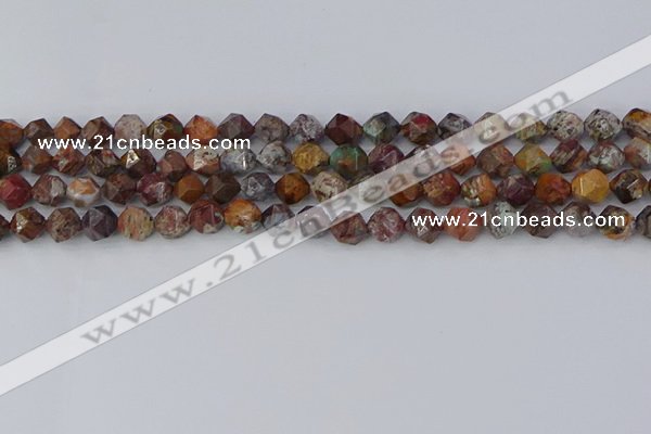 COP1500 15.5 inches 6mm faceted nuggets African green opal beads