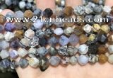 COP1516 15.5 inches 6mm faceted nuggets amethyst sage opal beads