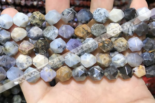COP1518 15.5 inches 10mm faceted nuggets amethyst sage opal beads