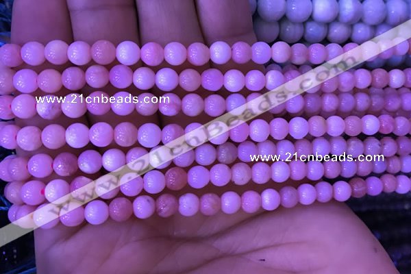 COP1526 15.5 inches 5.5mm round natural pink opal gemstone beads