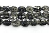 COP1551 25*30mm - 27*32mm faceted octagonal grey opal beads