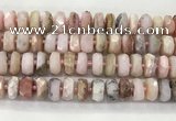 COP1554 15.5 inches 6*13mm - 8*14mm faceted tyre natural pink opal beads